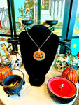 Neon Halloween Jack O Lantern Necklace