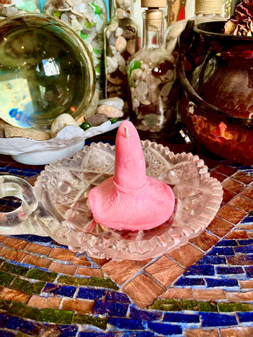 Cotton Candy Pink Witch Hat Candles