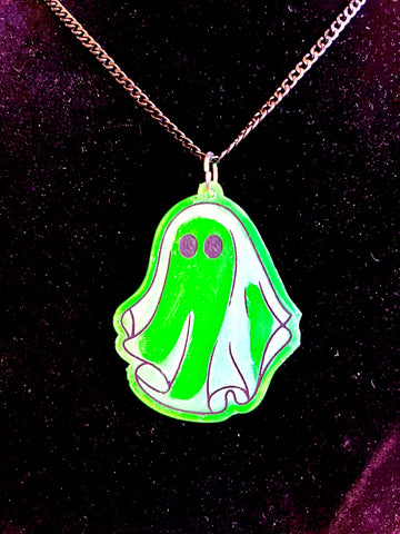 Neon Halloween Ghost Necklace