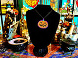 Vintage Halloween Jack O Lantern Necklace