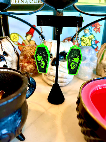 Neon Halloween Beach Vamp Earrings
