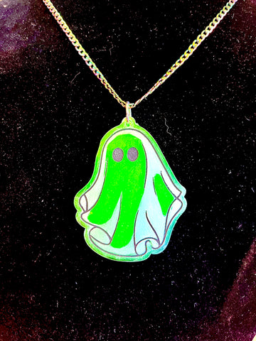 Neon Halloween Ghost Necklace