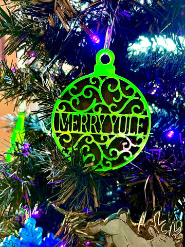 Neon Green Yule Ornament