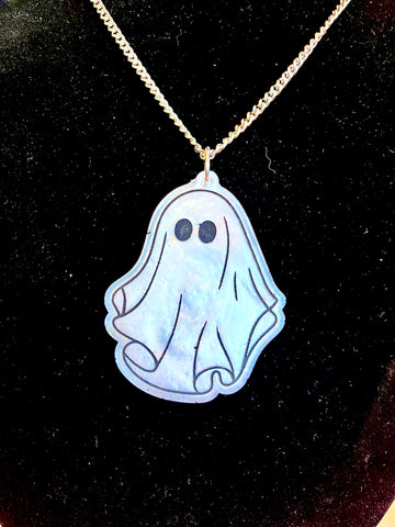 Modern Halloween Ghost Necklace